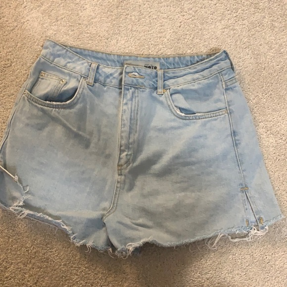 TOPSHOP shorts, worn once❗️ light blue waist30(76cm7 - Picture 1 of 2